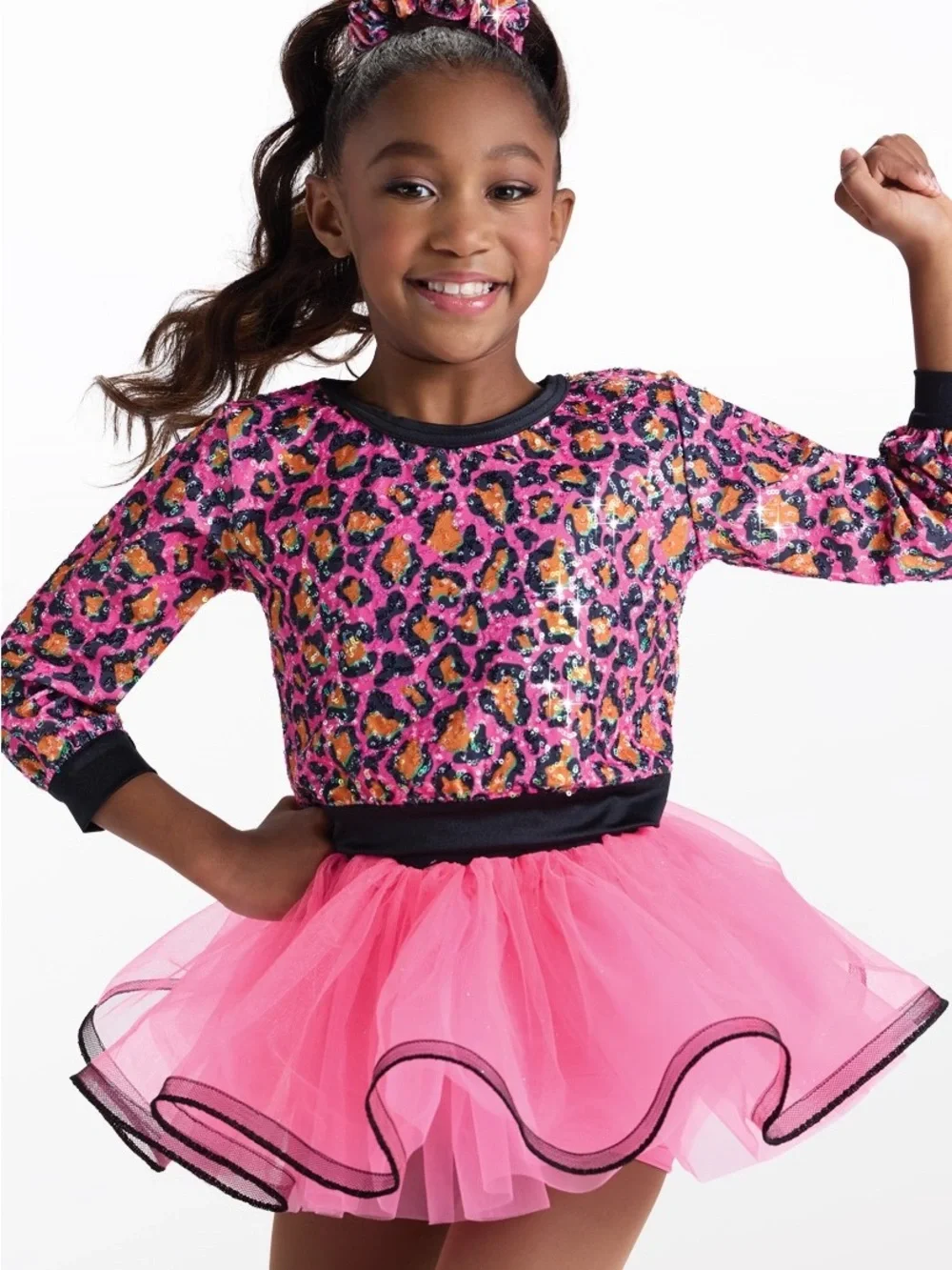 Weissman Girls Pink Leopard Sequin Tutu Costume Dress